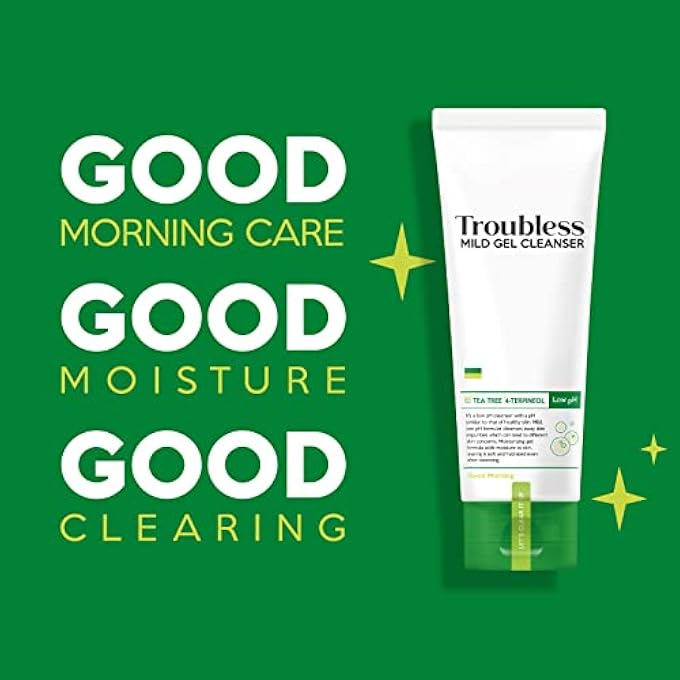 Troubless MILD GEL CLEANSER - TEA TREE GENTLE FACE WASH/LIQUID FACIAL SOAP/SEBUM CONTROL & PH BALANCING/KOREAN SKIN CARE (4.05 FL OZ,120ML) - Image 2
